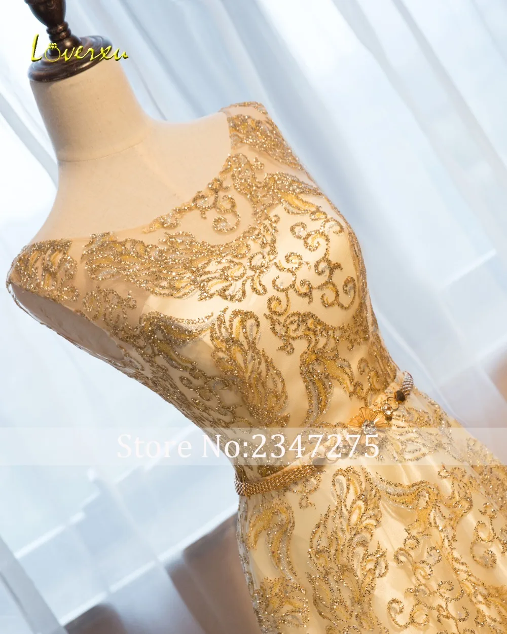 Элегантное loverxu из кружева с вырезом на шее до линии длинное вечернее платье 2019