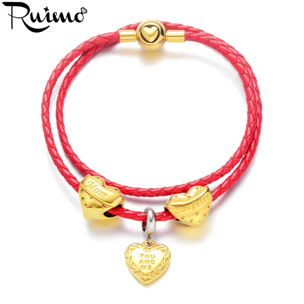 RUIMO You and Me Золотой шарм в форме сердца кулон из нержавеющей стали 316L для женщин