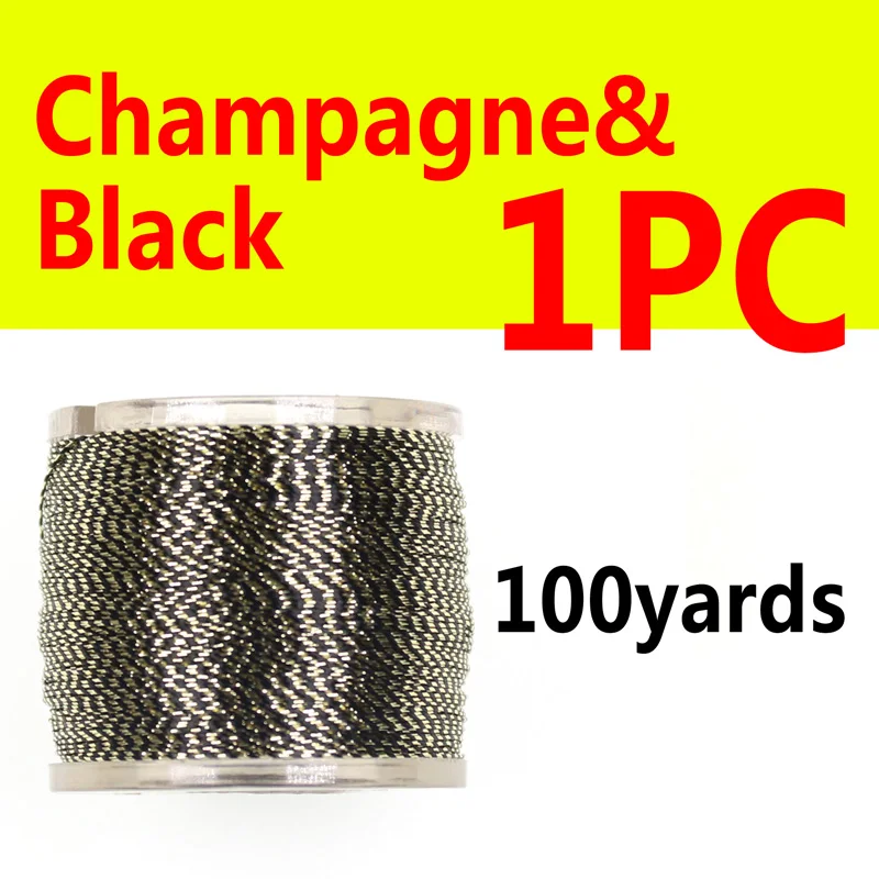 1pc champion black Bimoo 100 ярдов металлическая нить для обертывания стержней, ребристая нить Nymph Streamer, для завязывания мушек, крючок для изготовления - Цвет: 1pc champion black