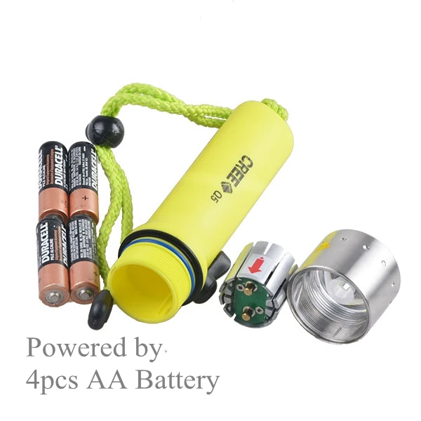 Пластиковый Дайвинг фонарик AA аккумулятор Мощный Cree Q5 светодиодный подводный водонепроницаемый фонарь лампа
