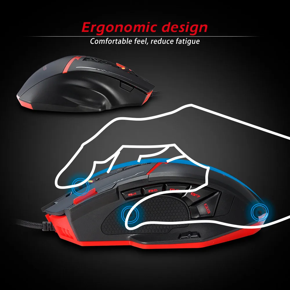 Zelotes C15 игровая мышь 7000 dpi 13 программируемых кнопок вес настройки Cartri компьютерная мышь геймер мыши Компьютерные для ноутбука 0208#3