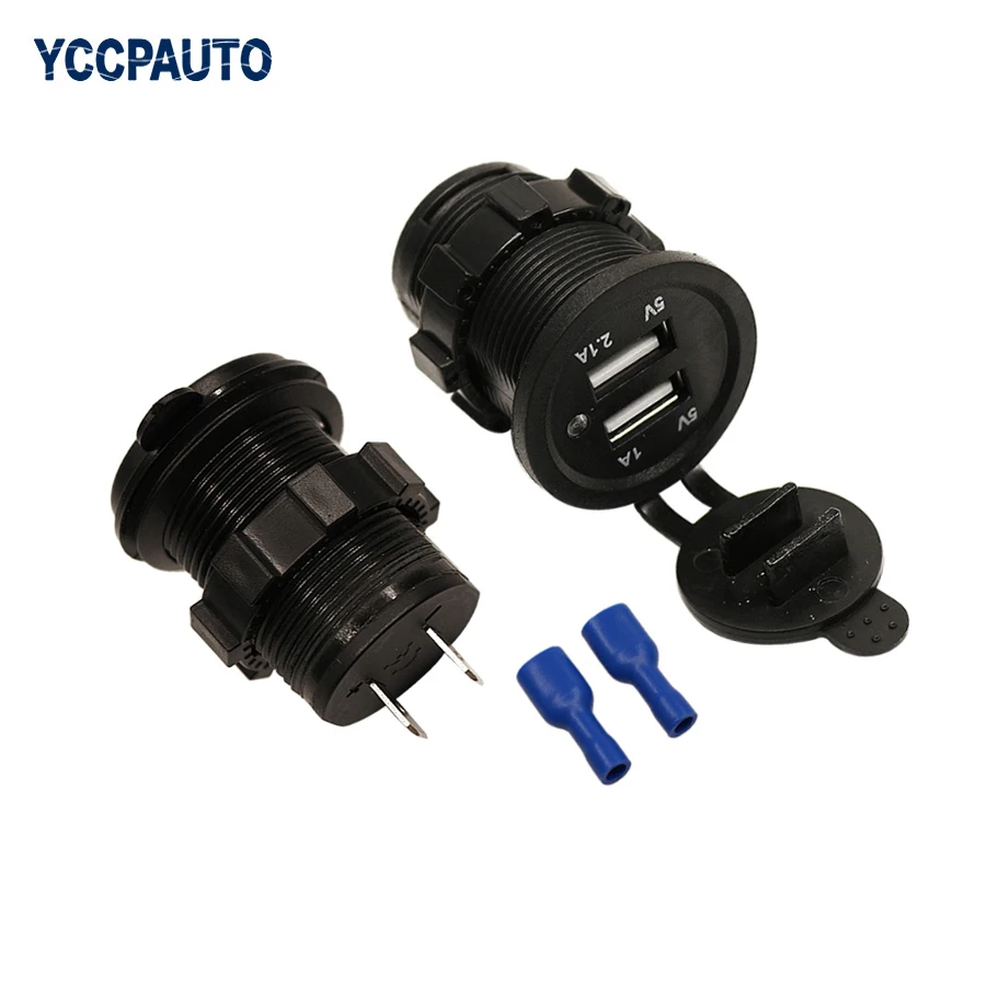 Зарядное устройство для автомобильной розетки адаптер питания с двумя