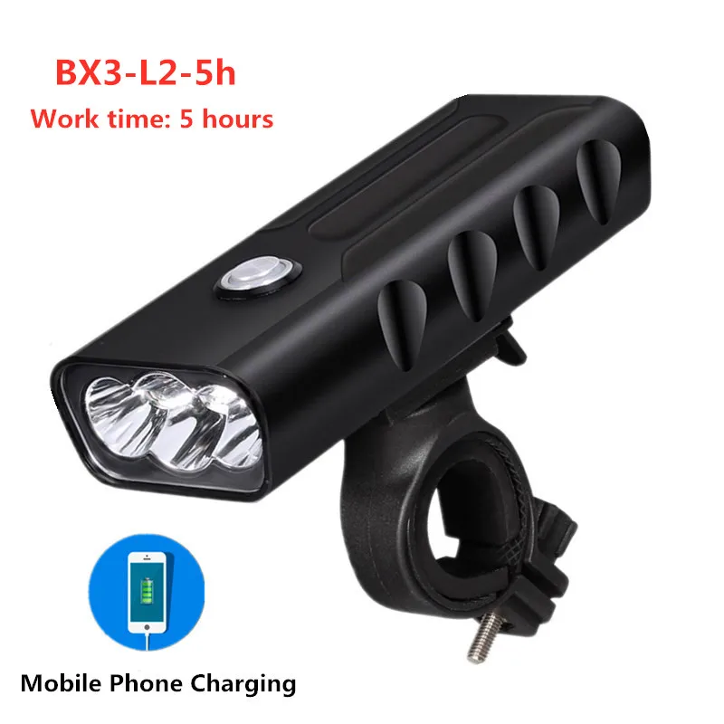BX3-L2-5h BOFAMES велосипед свет 15000Lum L2/T6 USB Перезаряжаемые Мощность Bank Встроенный 5200 mAh 3 режима Водонепроницаемый фар велосипед аксессуары - Цвет: BX3-L2-5h