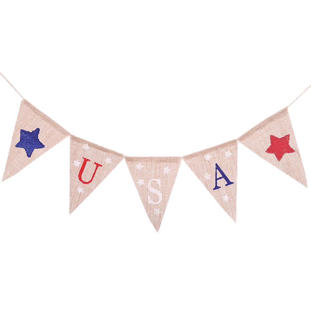 2 м США Мешковина Вымпел баннеры висячий декор для американского Национального