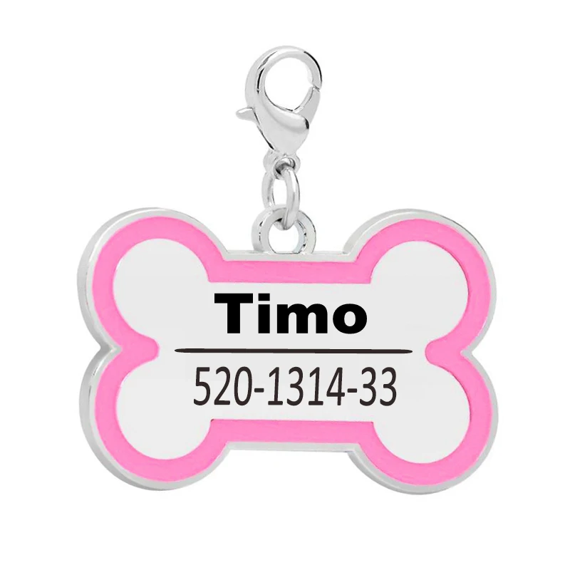 Персональная форма кости выгравированные бирки для собак идентификационные