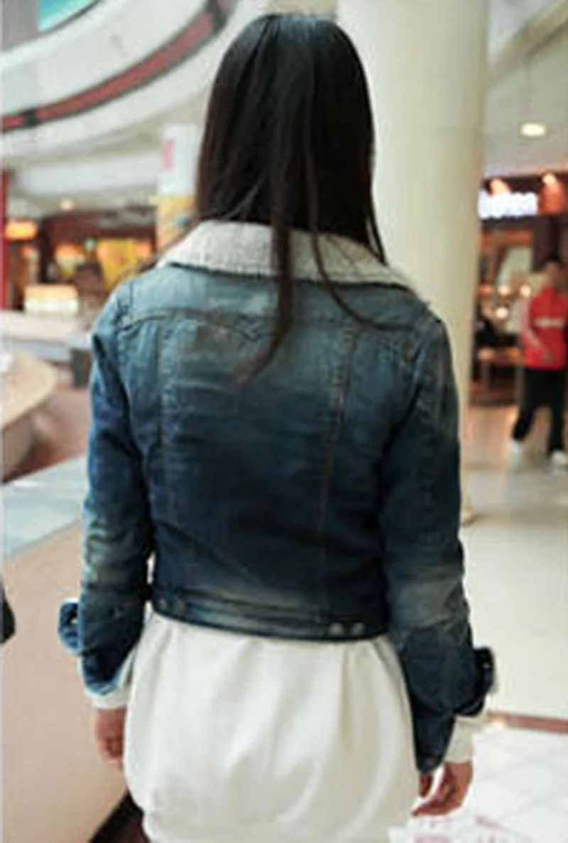 Женское зимнее джинсовое пальто тканевая кашемировая Толстая парка с капюшоном