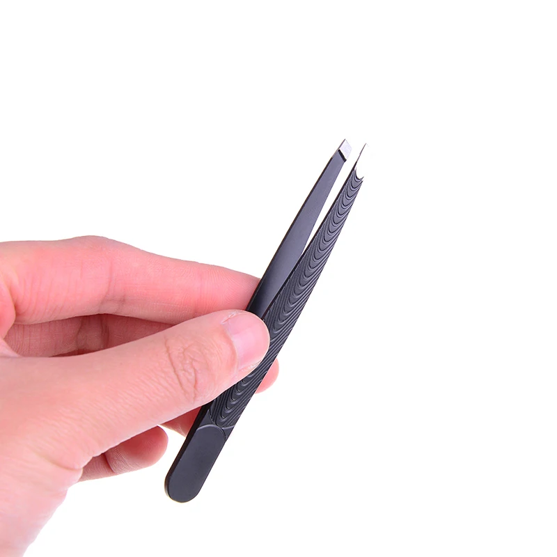 Новый черный цвет из нержавеющей стали пинцет для бровей инструмент макияжа