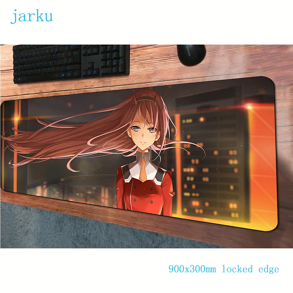Коврик для мыши darling in the franxx высокое качество компьютерный геймер коврик 900x300x3 мм