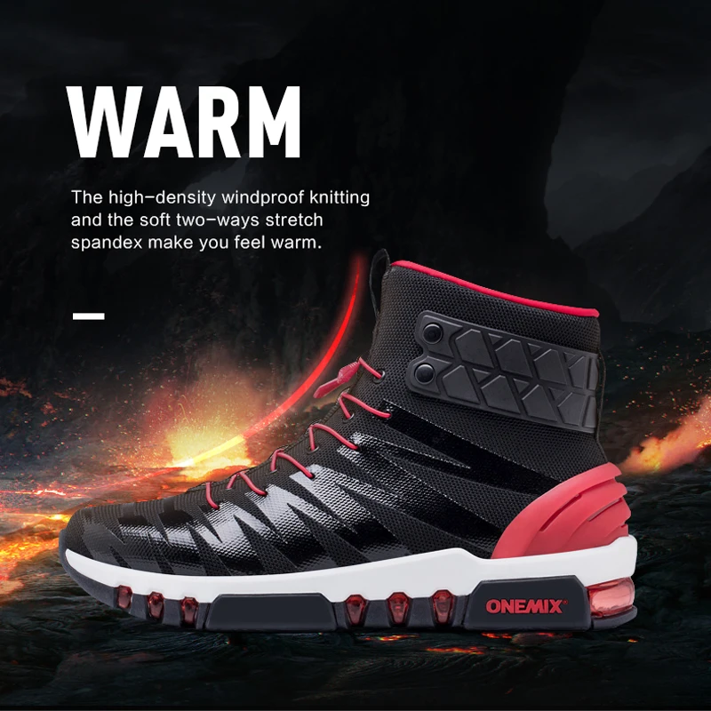 Мужские и женские кроссовки ONEMIX высокие для прогулок бег походы большой
