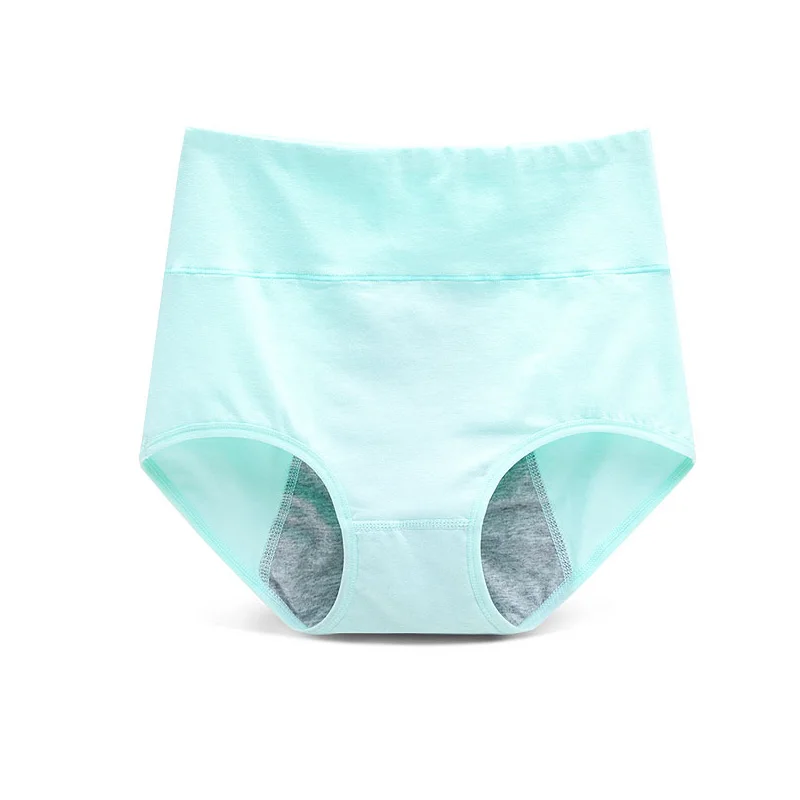 0214 Green Feilibin Menstrual Period Panties Women Cotton Physiological Panties High Waist Ladies Leak Proof Health Underwear Girls Briefs - Цвет: 0214 Green