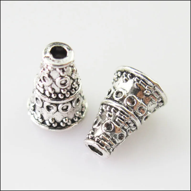 Мода для выведения токсинов 40 шт Тибетский серебристый цвет конус Динамик конец