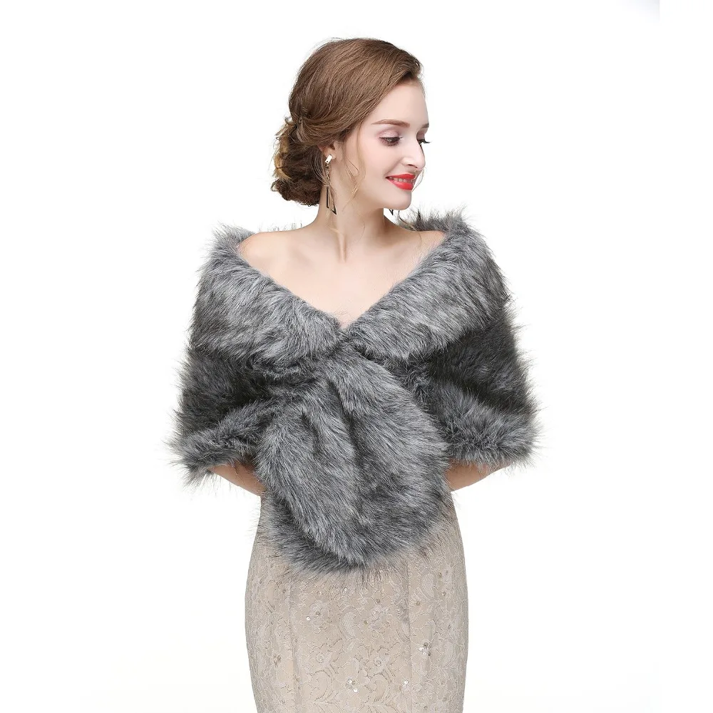 Forevergracedress элегантные мягкие осень-зима искусственного меха невесты Свадебные палантины куртки-болеро Свадебные пальто шали шарфы PJ426