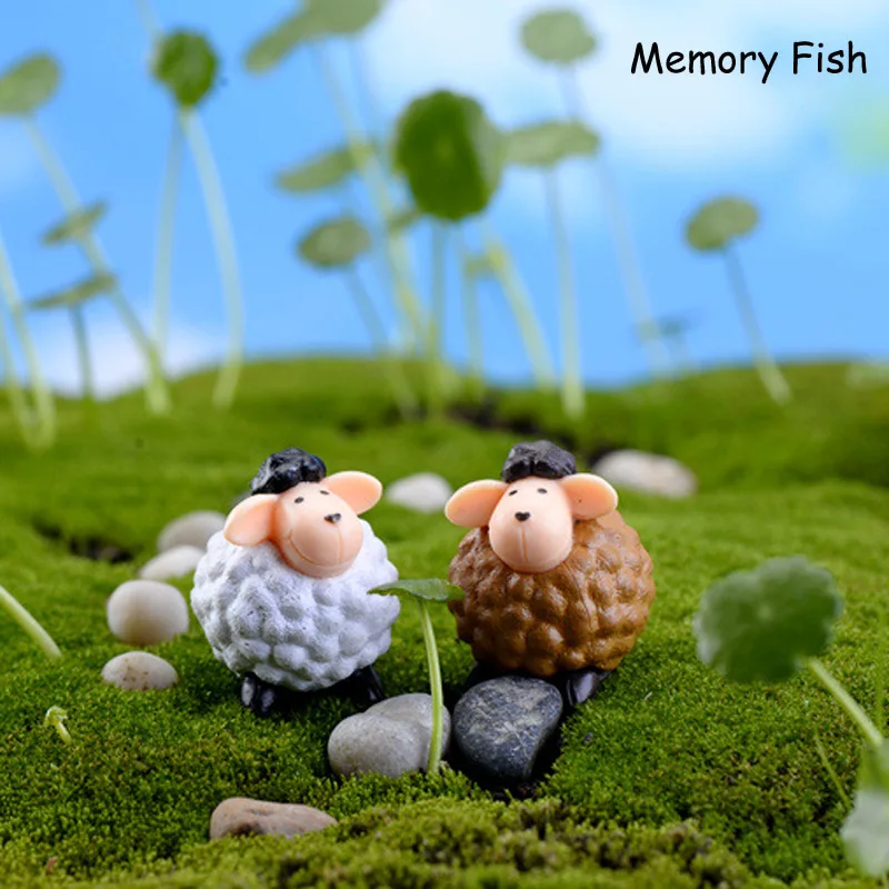 12 pcs/4 Color/4 Design 2.5 x 3 cm Cute Mini Cartoon Sheep Home Decor Garden Miniature Ornaments Anime Action Figures kids Toys | Игрушки и