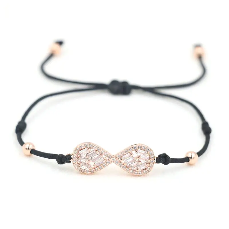 BPPCCR Блестящий Кристалл циркония AAA стразы Бесконечность браслет для женщин