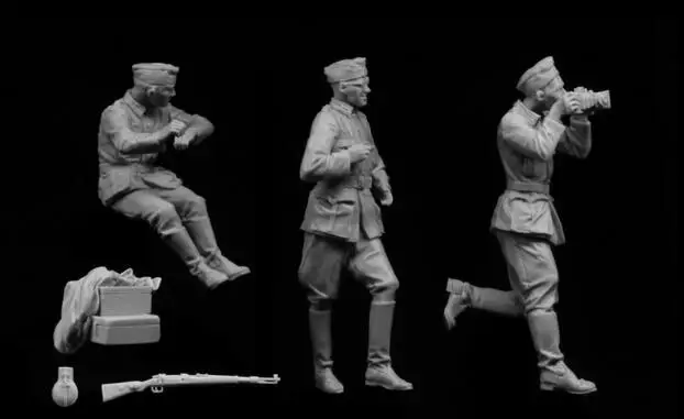1/35 Смола Наборы Пособия по немецкому языку сотрудников автомобиля с круглым 3 шт./компл.(без автомобиля