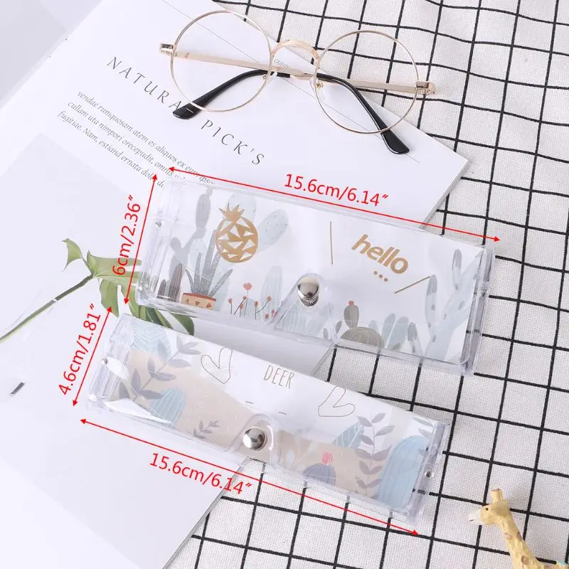 Transparent Reading Glasses Box Cartoon Plastic Eyeglasses Case Storage Protective Portable Random delivery S/L | Аксессуары для