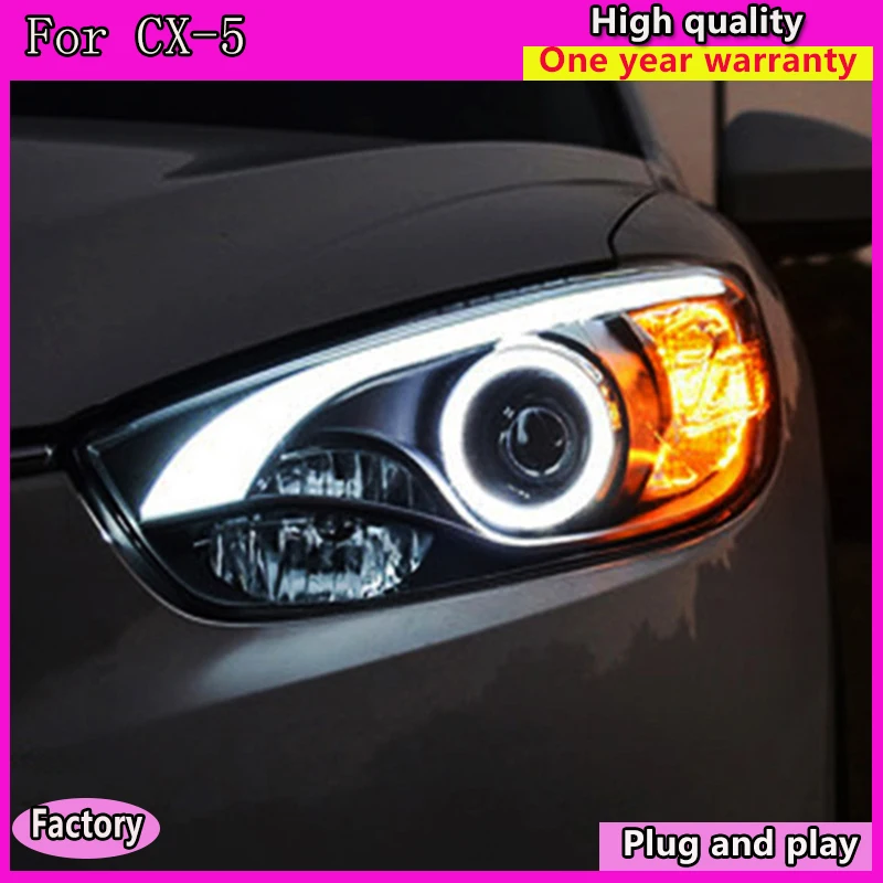 Автостайлинг для Mazda CX 5 фары 2011 2015 CX5 светодиодный ные DRL Биксеноновые линзы