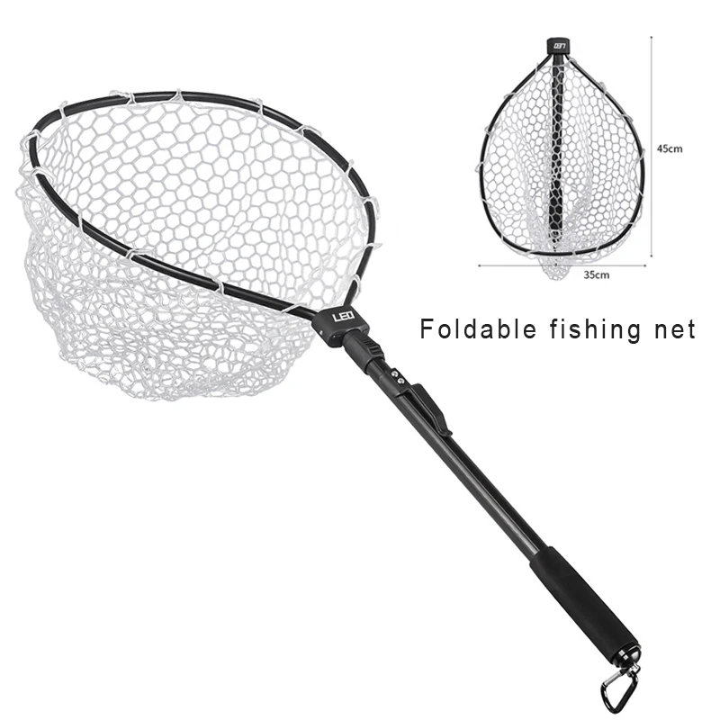 Быстро складывающаяся ручная сеть из алюминиевого сплава 85 см резиновая