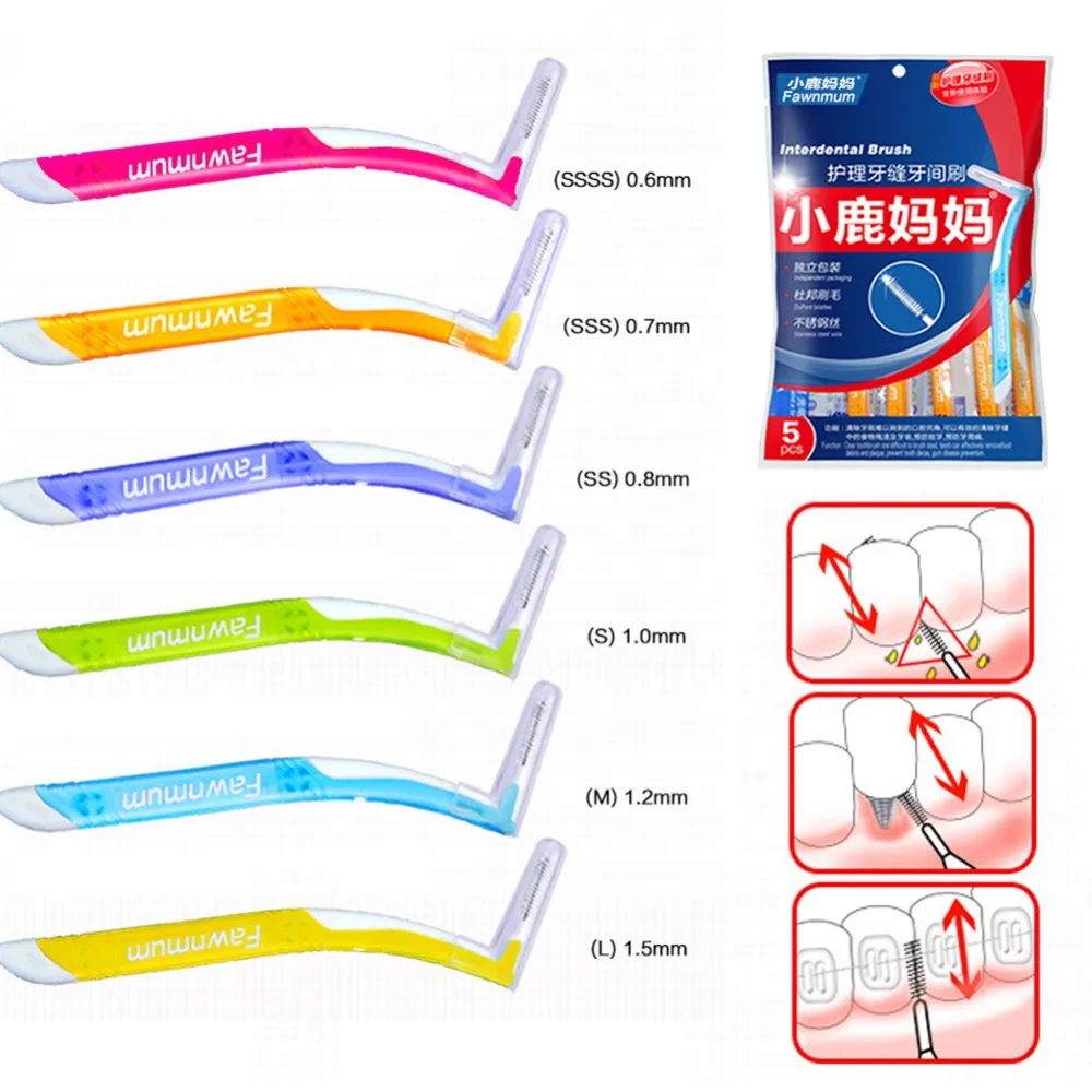 5 шт./компл. l образная межзубная щетка уход за зубами отбеливание зубов Зубная для