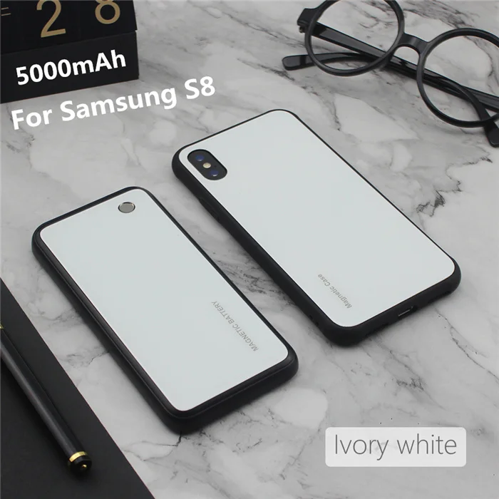 NTSPACE 5000 мАч беспроводной магнитный чехол для зарядки аккумулятора для samsung Galaxy S7 Edge S8 Plus чехол для питания Портативный чехол для внешнего аккумулятора - Цвет: White for S8