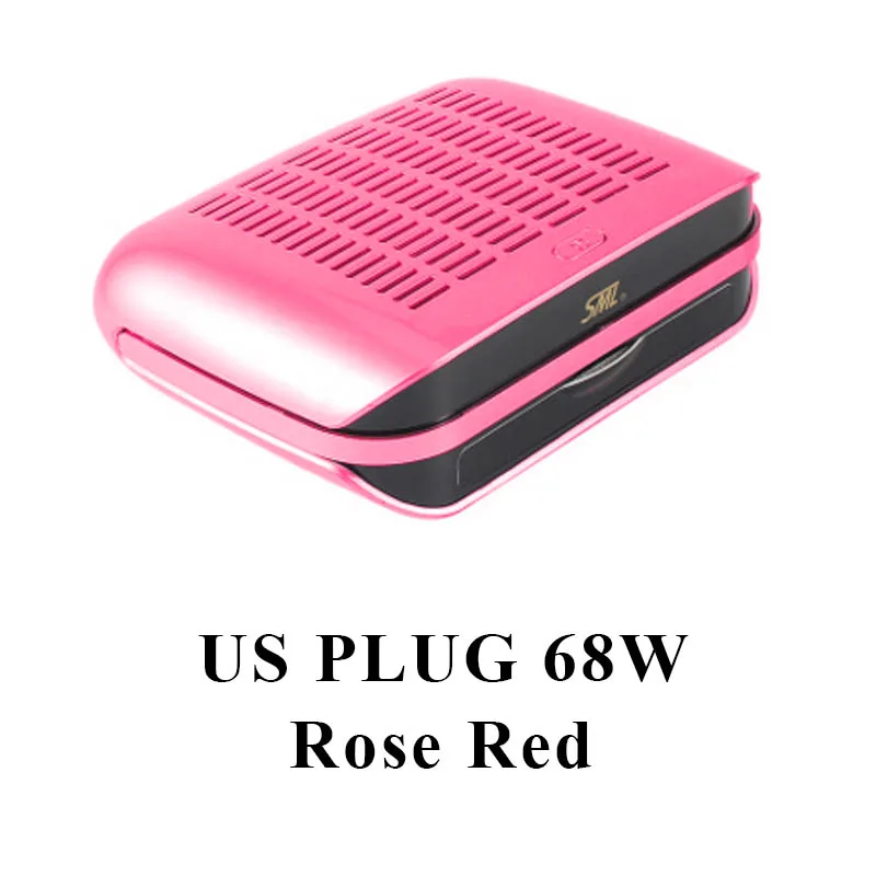 US-Rose Red 68/30 Вт лак для ногтей, всасывающий пылесборник вентилятор Вакуумный УФ гелевый Очиститель Машина инструменты мешок для сбора пыли ногтей маникюрный салон инструмент - Цвет: US-Rose Red