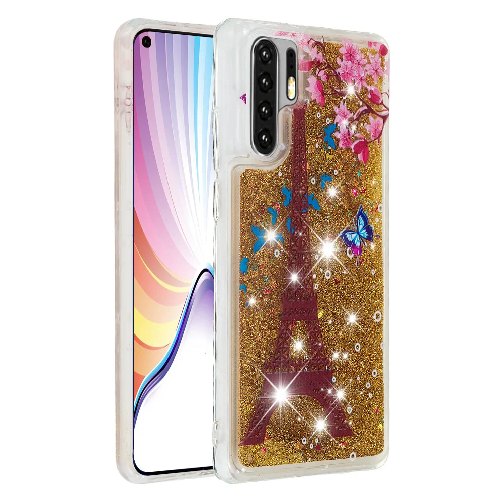 Чехол с зыбучим песком для Huawei P30 P30Pro P30Lite динамическая жидкая блестящая Звезда