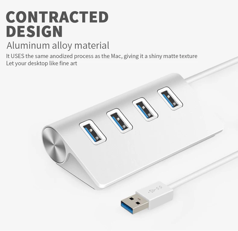 Лидер продаж-usb-хаб премиум-класса 4 Порты и разъёмы Алюминий USB OTG USB хаб для iMac, Macbook, ПК планшетный ПК и ноутбуков высокого Скорость 3,0 3 Портативный разветвитель