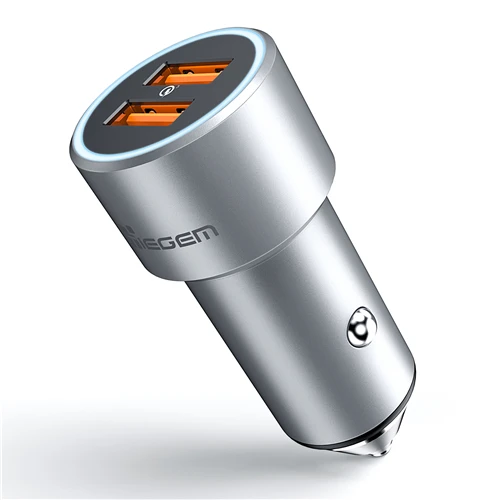 Silver TIEGEM 36 Вт автомобильное зарядное устройство двойной USB быстрая зарядка 3,0 мобильный телефон автомобильное зарядное устройство адаптер быстрое зарядное устройство для samsung S8 S9 huawei P20 - Тип штекера: Silver