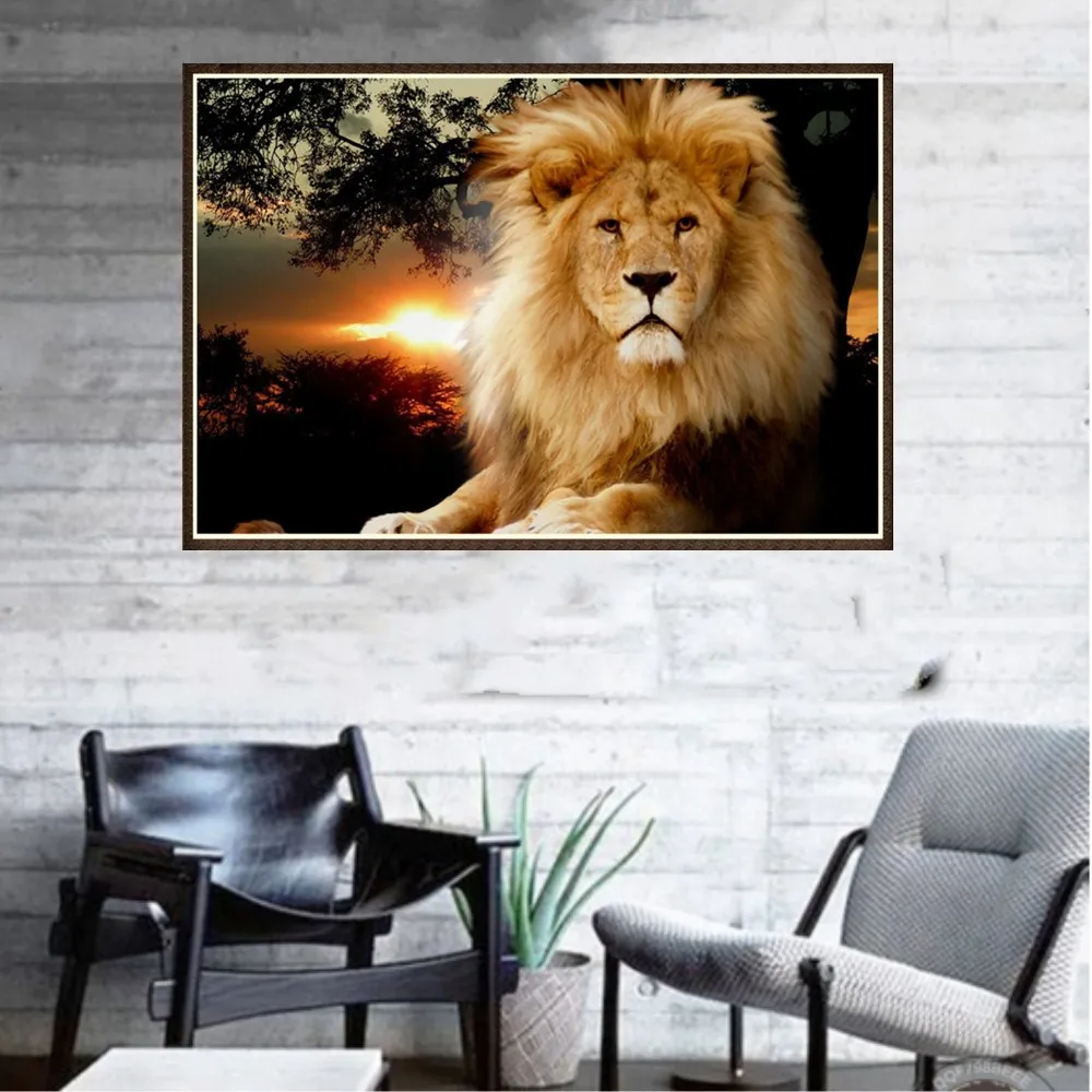 5d diy diamond painting lion animal crossing partial mosaic paintings embroidery paint with diamonds dimond | Дом и сад