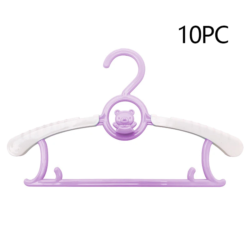 Purple-10pc 10 шт., выдвижные детские вешалки, утолщенная прочная Детская полка для одежды, детская сушилка с героями мультфильмов, не оставляющая следов, нескользящая вешалка для взрослых - Цвет: Purple-10pc