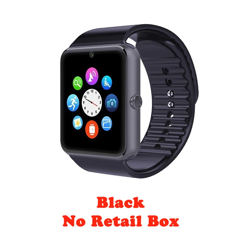 Black No Box Совершенно новые умные часы Смарт часы уведомление о синхронизации с слотом для sim-карты Bluetooth подключение для Apple iphone Android телефон - Цвет: Black No Box