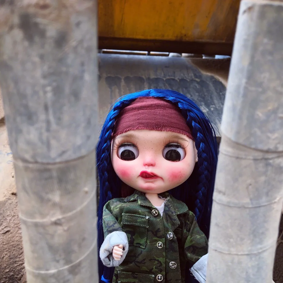 Длинные Голубые волосы макияж blyth кукла 1/6 BJD 30 см кукла игрушки 19 суставов высокое качество китайская Кукла BJD шаровая шарнирная кукла мусульманская кукла