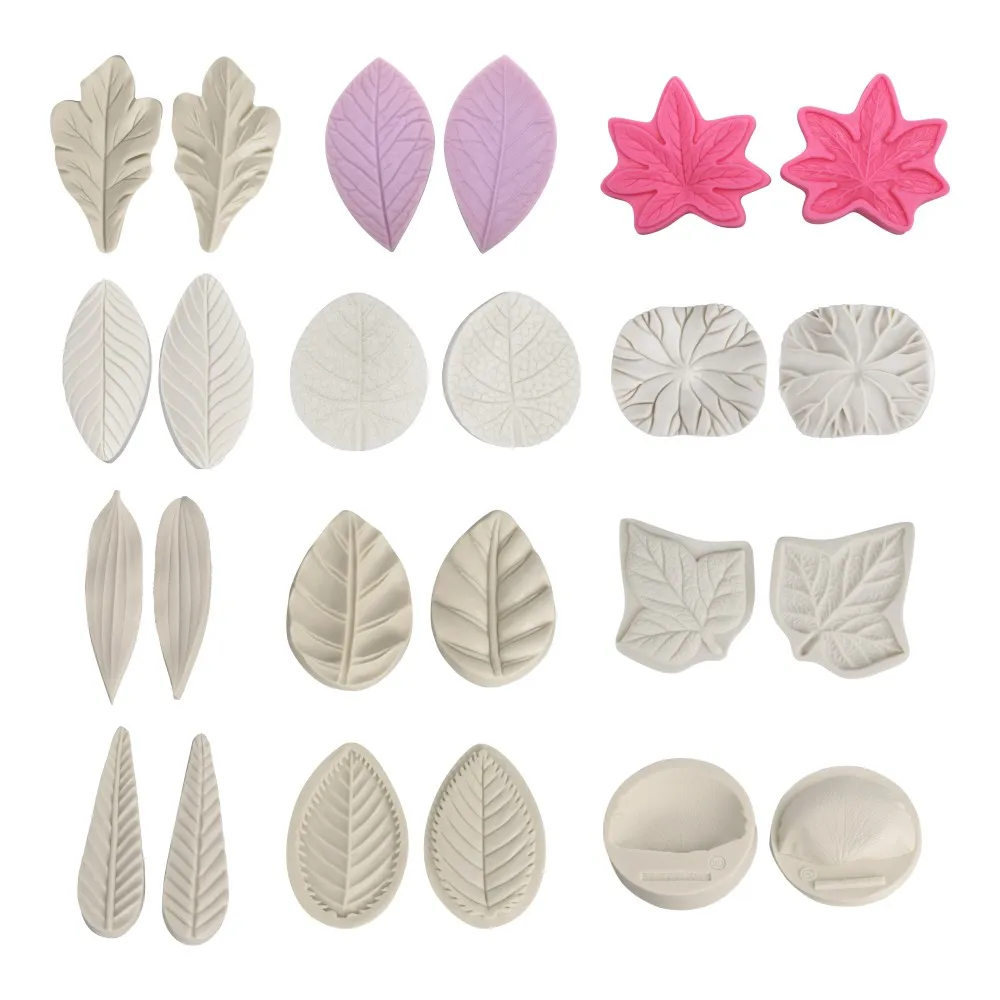Роза Лилия Плющ листья Veiner силиконовые формы набор помадки Sugarcraft DIY ручной работы