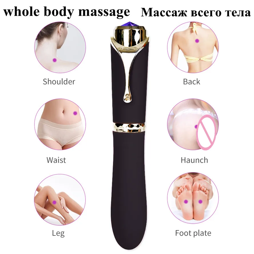 Бесшумный фаллоимитатор с клитором Вибраторы палка AV Волшебная палочка массажер