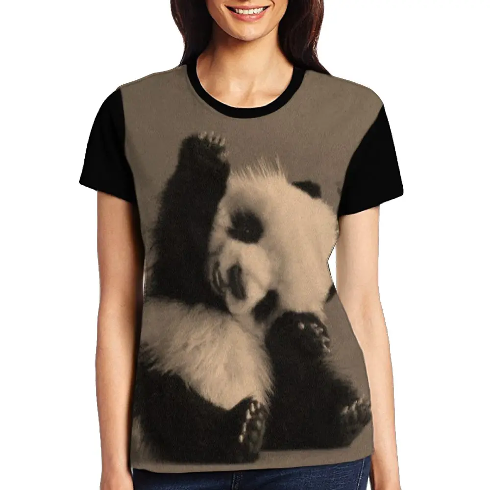 SAMCUSTOM Горячая панда полный принт женские футболки с коротким рукавом Футболка