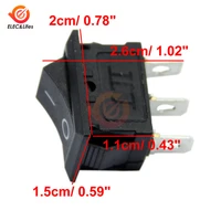 10pcs kcd1 102 3pin 3pin 6a 250v 10a 125v ac rocker switch 3p on off 2 position power switch button rocker switches