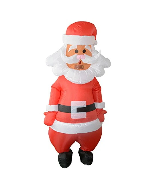 

Hot Sale Inflatable Christmas Santa Claus Blow Up Adult Red Fancy Dress Costume XMAS Decorations