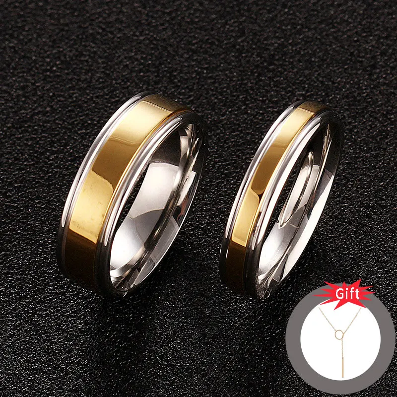 Ataullah титановые стальные кольца для пар покрытые серебром женщин и мужчин