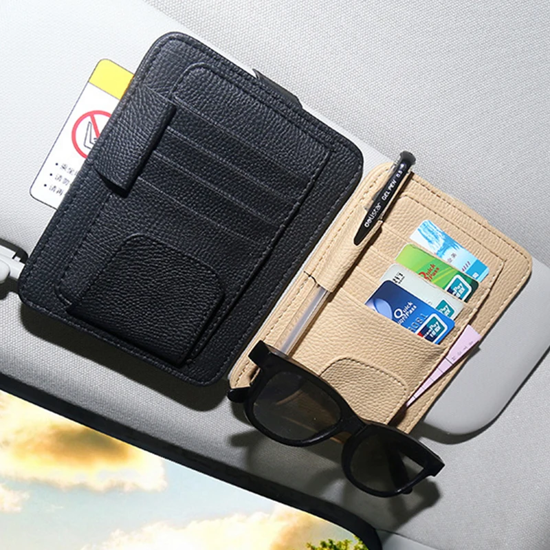 Солнцезащитный козырек Многофункциональный PU Автомобильная карточка кошелек