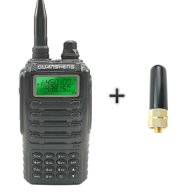 Add a short antenna Quansheng TG-UV2 высокое качество мощные 5 Вт иди и болтай Walkie Talkie VHF Любительская рация двойного диапазона ТГ UV2 FCC CE радиолюбителей Comunicador 10 км - Цвет: Add a short antenna