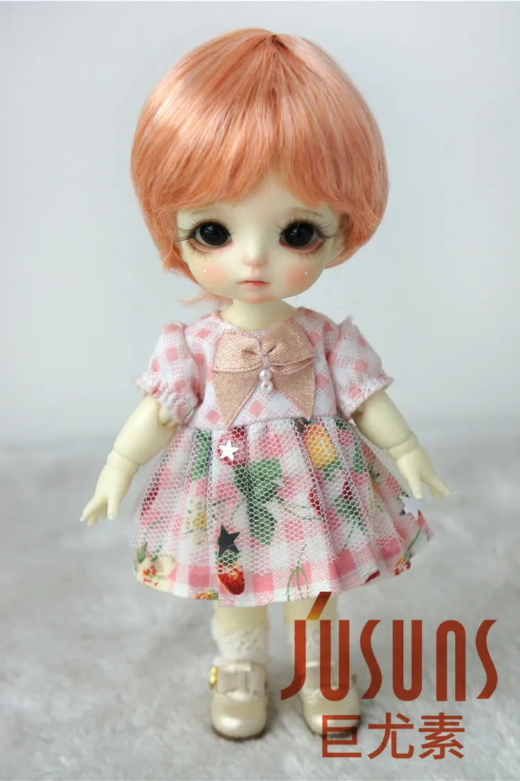 Blend orange D28053 1/8 модные кукольные парики Размер 5-6 дюймов Enfant короткие BJD парики синтетические мохеровые кукольные аксессуары - Цвет: Blend orange