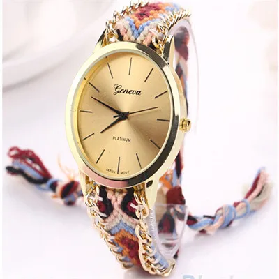 Горячих женщин женева этническая хлопок смесь плетеный механика кварцевый сеть