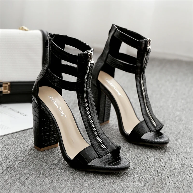 2019 Для женщин Лето 10 5 см Фетиш на высоком каблуке блок сандалии женские туфли