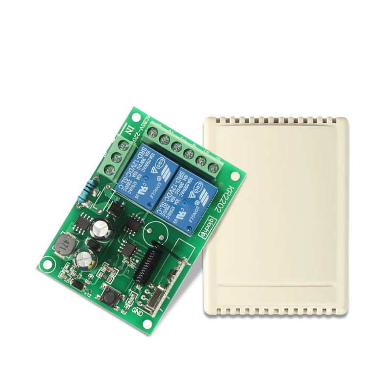 Радиочастотный 2-кнопочный переключатель дистанционного управления 433 МГц 85-250 В