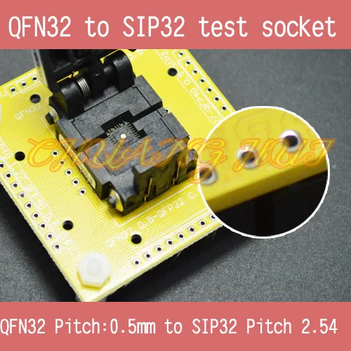 QFN32 to SIP32 test socket QFN32 WSON32 MLF32 DFN32 0.5mm to SIP32 2.54mm socket