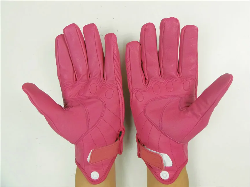 2017 мотоциклетные перчатки натуральная кожа полный палец розовые женские luvas de moto