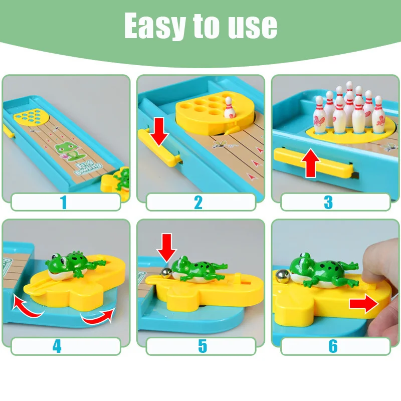 Мини 3D лягушка Боулинг настольные игры пусковая игрушка для детей Дети родитель