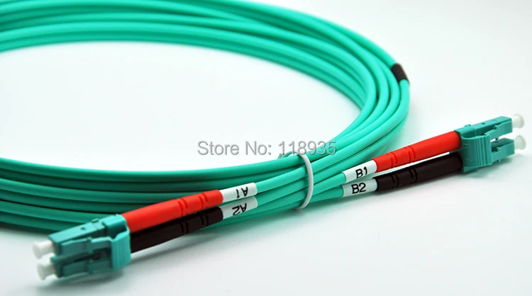(2 шт./лот) LC Multimode OM3 волоконно оптический кабель Соединительный шнур дуплекс Color