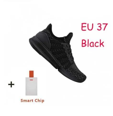 black 37 Xiaomi Mijia смарт чип обувь модный дизайн сменный водонепроницаемый IP67 приложение контроль спортивная обувь с чипом Прямая поставка - Цвет: black 37