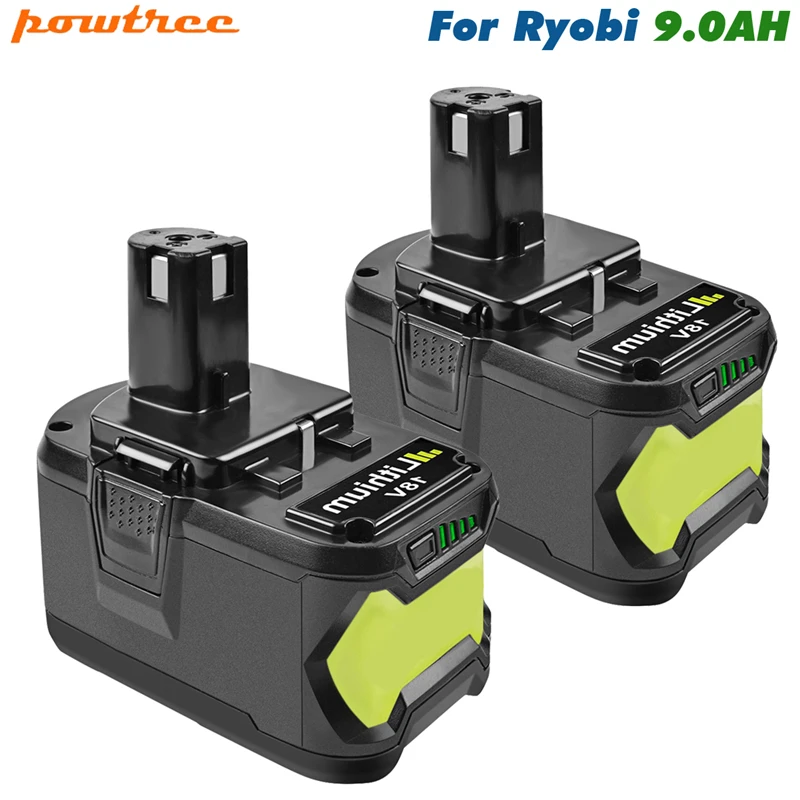 Литий ионный аккумулятор Powtree 18 в 9000 мАч P108 P 108 для Ryobi RB18L40 P2000 P310 BIW180 L30